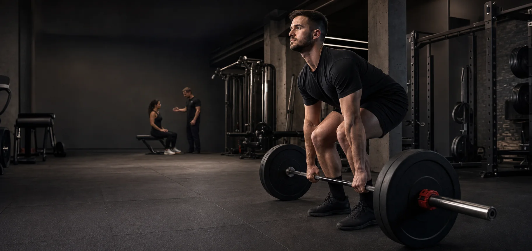 Athlete deadlifting in a professional strength training gym